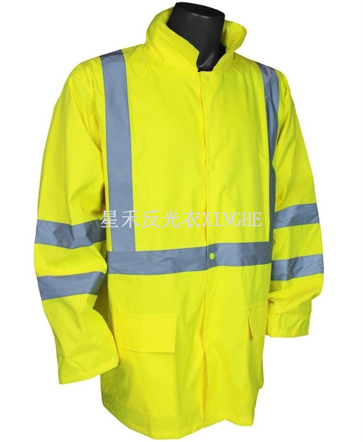 Hi Viz limyè pwa jakèt lapli